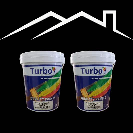 Turbo Roof Paints - Pure Acrylic - Water Based - Black