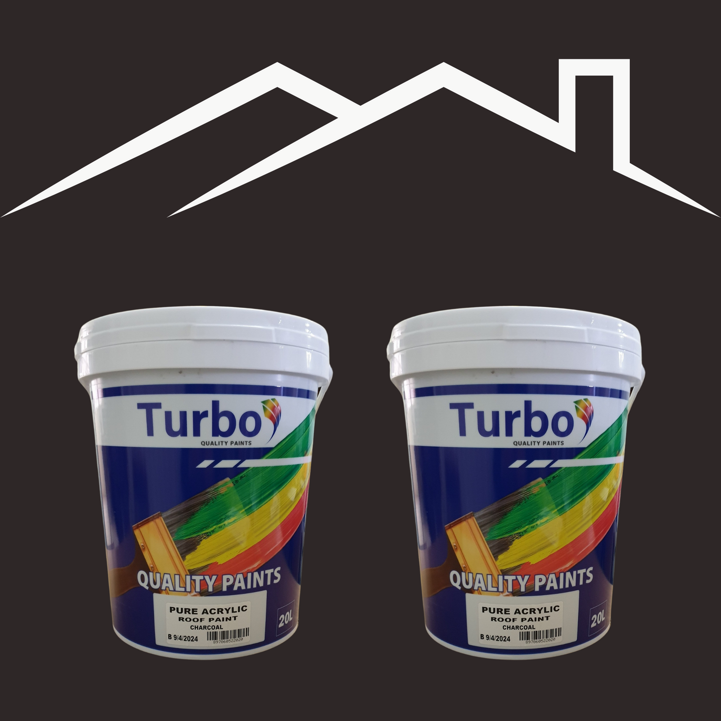 Turbo Roof Paints - Pure Acrylic - Water Based - Charcoal