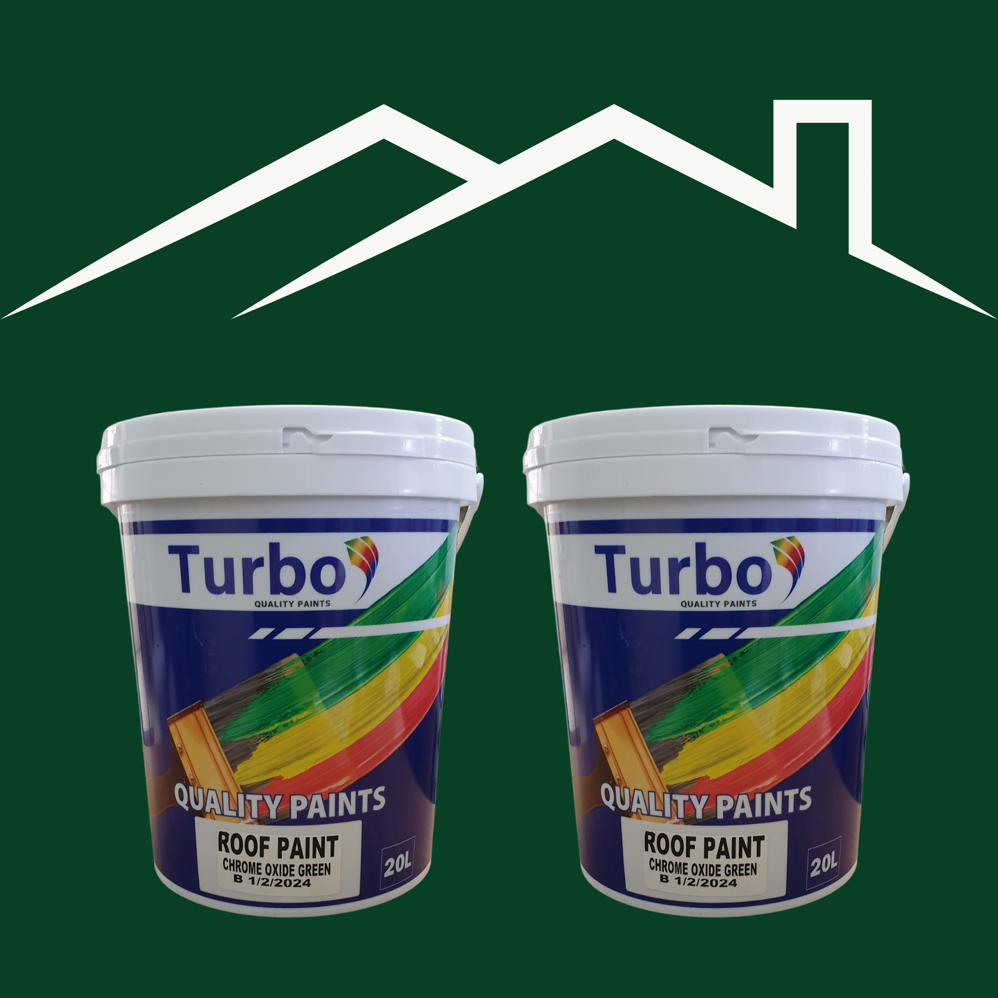 Turbo Roof Paints - Pure Acrylic - Water Based - Green