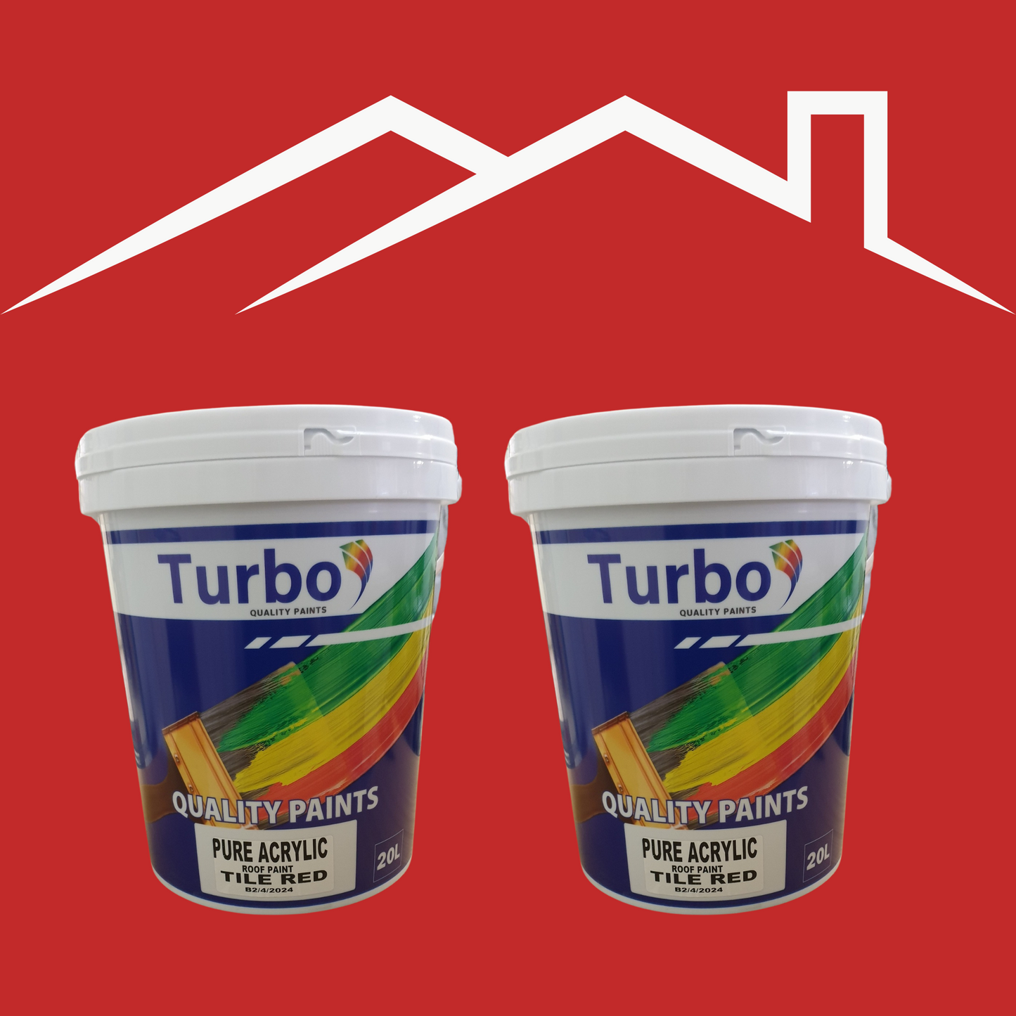 Turbo Roof Paints - Pure Acrylic - Water Based - Tile Red